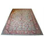 BESSARABIAN KILIM, 315cm x 224cm, of scrolling vines and palmettes within coral borders.