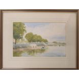 JOHN GROOVE 'Thames Views Around Putney', a set of three watercolours, signed lower right,