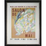 JACQUES VILLON 'Salon de Mai', plate signed, lithographic poster, printed by Mourlot, 59cm x 44cm,