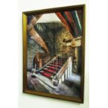 STAIRWAYS, two, framed glass wall art, 60cm x 80cm.