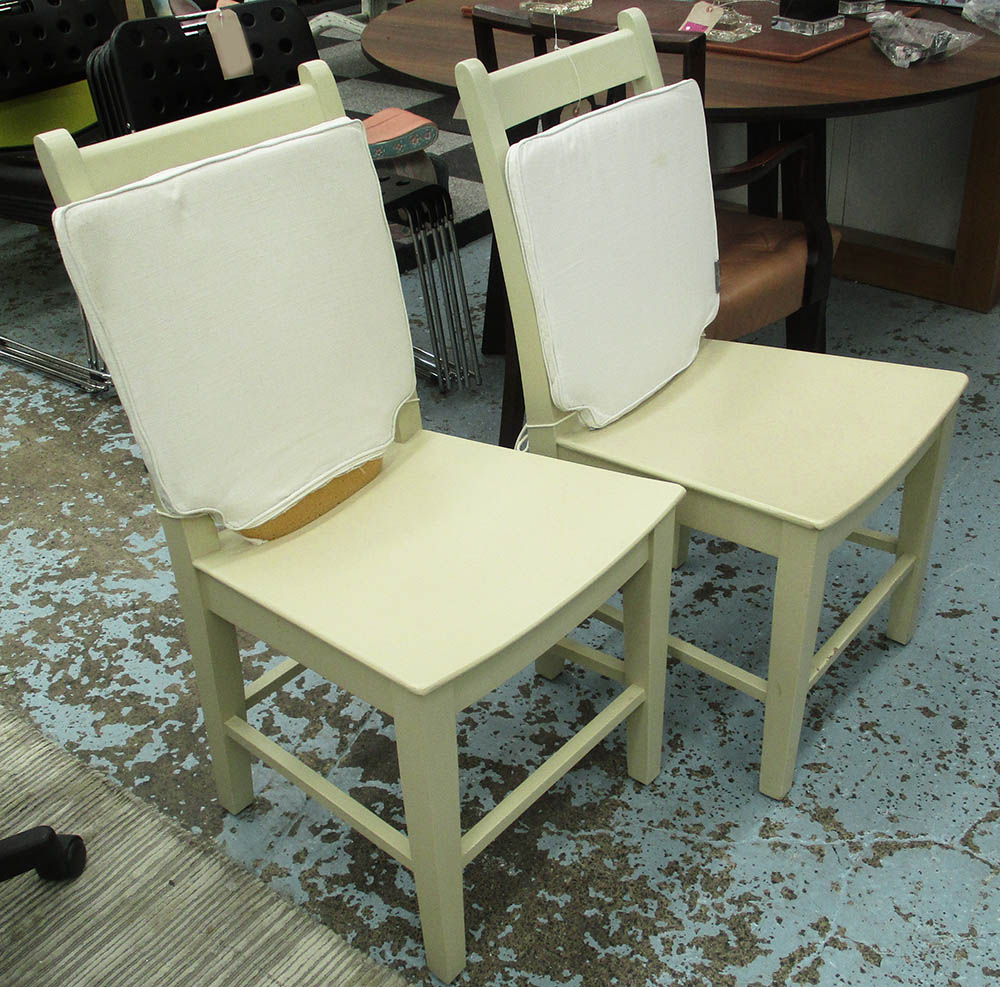 DINING CHAIRS, a set of eight, cream, each 95cm H x 47cm W. - Image 2 of 3