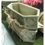 PLANTERS, a set of four, reconstituted stone,