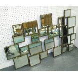 WALL MIRROR, squares and rectangles, 106cm W x 64cm H.