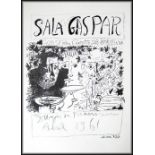 PABLO PICASSO 'Sala Gaspar - Three Drinkers', original lithograph on offset paper, 90cm x 65cm,