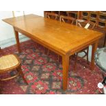 INDIA JANE OAK DINING TABLE, drawleaf action on square slight taper supports,