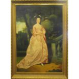 MANNER OF 18TH CENTURY ENGLISH SCHOOL 'Portrait of a Lady', oil on canvas, 145cm x 96cm, framed.
