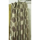 WILLIAM YEOWARD CURTAINS, a pair, banded and interlined, each 95cm wide gathered x 228cm drop.