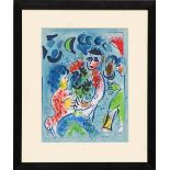 MARC CHAGALL 'Woman with Bouquet', original lithograph, 1969, printed by Mourlot, 31cm x 23cm,