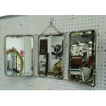 TRIPTYCH MIRROR, silver plate frame, Art Deco style.