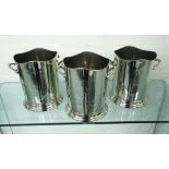 WINE COOLERS, three, marked, silver plated, Louis Roederer engraved.