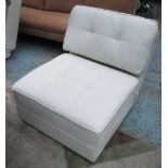 LOUNGE CHAIR/SINGLE BED, by Dwell, in white, 81cm wide, 90cm tall 90cm deep.