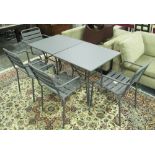 CAFE TERRACE SUITE, comprising of two square tables in metal grey finish,