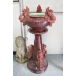 JARDINIERE, in sang de boeuf with mythical beast decorations, 126cm H.