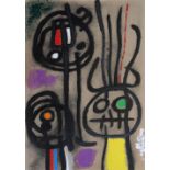 JOAN MIRO, a pair of pochoirs, 1965, printed by Jacomet, limited edition 1200, 30cm x 21cm,