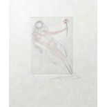 SALVADOR DALI 'Nude with Flower', original etching reworked in drypoints, 1967, signed in pencil,