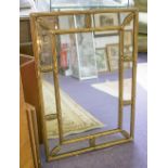 WALL MIRROR, 20th century with foliate detail gilt frame, marginal plates, 82cm H x 56cm W.