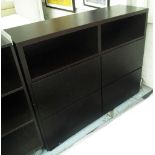 POLIFORM SIDE CABINET, with two shelves to top over four drawers, 140cm W x 42cm D x 111cm H.