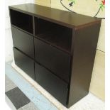 POLIFORM SIDE CABINET, with two shelves to top over four drawers, 140cm W x 42cm D x 111cm H.