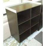 SIDE STORAGE CABINET, by Rimadesio, Italy with six shelves on wheels, 96cm W x 50cm D x 114cm H.