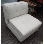 LOUNGE CHAIR/SINGLE BED, by Dwell, in white, 81cm W x 90cm H x 90cm D.