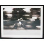 PHOTO PRINT OF A POLO PLAYER, framed, 120cm x 93cm H.