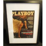 PLAYBOY MAGAZINES COVERS, a set of six, 28cm x 20cm, framed and glazed.