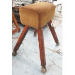 POMMEL HORSE, with leather top on extendable supports, 68cm L.