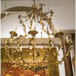 ANJOU CHANDELIER BY VAUGHAN, gilt metal with foliate details, 109.9cm H x 101.6cm W.