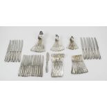 EARLY 20TH CENTURY FRENCH SILVER CUTLERY SERVICE, twelve place setting including dinner knives,