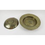 GERMAN BRASS ALMS DISH, late 16th century Nuremburg manner,