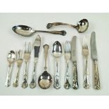 TWELVE PLACE SETTING OF KINGS PATTERN PLATED CUTLERY, new and unused, (one teaspoon lacking),