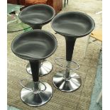 BOMBO BAR STOOLS, a set of three, by Stefano Giovanini for Magis, 1997, 85cm H.