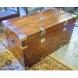 TRUNK, 19th century camphorwood and brass bound with rising lid,