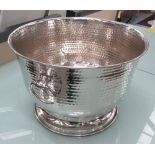 CHAMPAGNE COOLER, circular in plated metal finish, 41cm diam. x 27cm H.