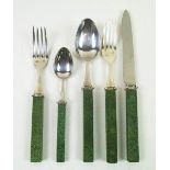 SIECLE PARIS SUITE OF CUTLERY, with shagreen handles, twelve place setting.