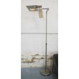 SATIN NICKEL FLOOR LAMP, by Andrew Martin, fully adjustable and articulating, 145cm H.