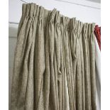 CURTAINS, a pair, woven fabric, each 139cm W gathered by 230cm drop.