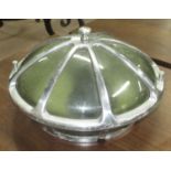 NORWEGIAN SHIPS WALL LAMP, circular encased in a polished metal frame, 29cm diam.