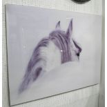 21ST CENTURY PHOTOGRAPH, of a horses head on acrylic, 160cm x 120cm.