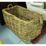 LOG BASKET, Vintage style, (large size) heavy duty cane with side handles,