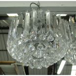 CHANDELIERS, three matching, each approx. 36cm W x 31cm H.