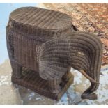 OCCASIONAL TABLE, rattan in the form of an elephant with level top, 57cm H x 48cm x 82cm D.