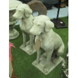 DOG STATUES, a pair, reconstituted stone, 71cm H.