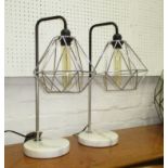 INDUSTRIAL DESIGN TABLE LAMPS, a pair,