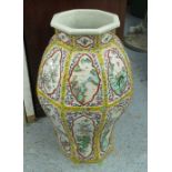FLOOR VASE, Chinese, of substantial proportions, octagonal polychrome decorations, 40cm W x 75cm H.