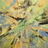 HENRY HADDOCK 'In a spin three', gloss enamel on board, 118cm x 118cm.