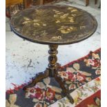 TRIPOD TABLE, 19th century black Japanned,