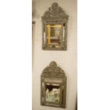 WALL MIRRORS, a matched pair,