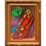 MARC CHAGALL 'David and Absalom', original lithograph, 1956, printed by Mourlot Freres,