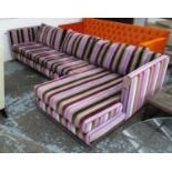 CORNER SOFA, in Designer Guild striped fabric, 71cm H x 153cm D x 291cm W.